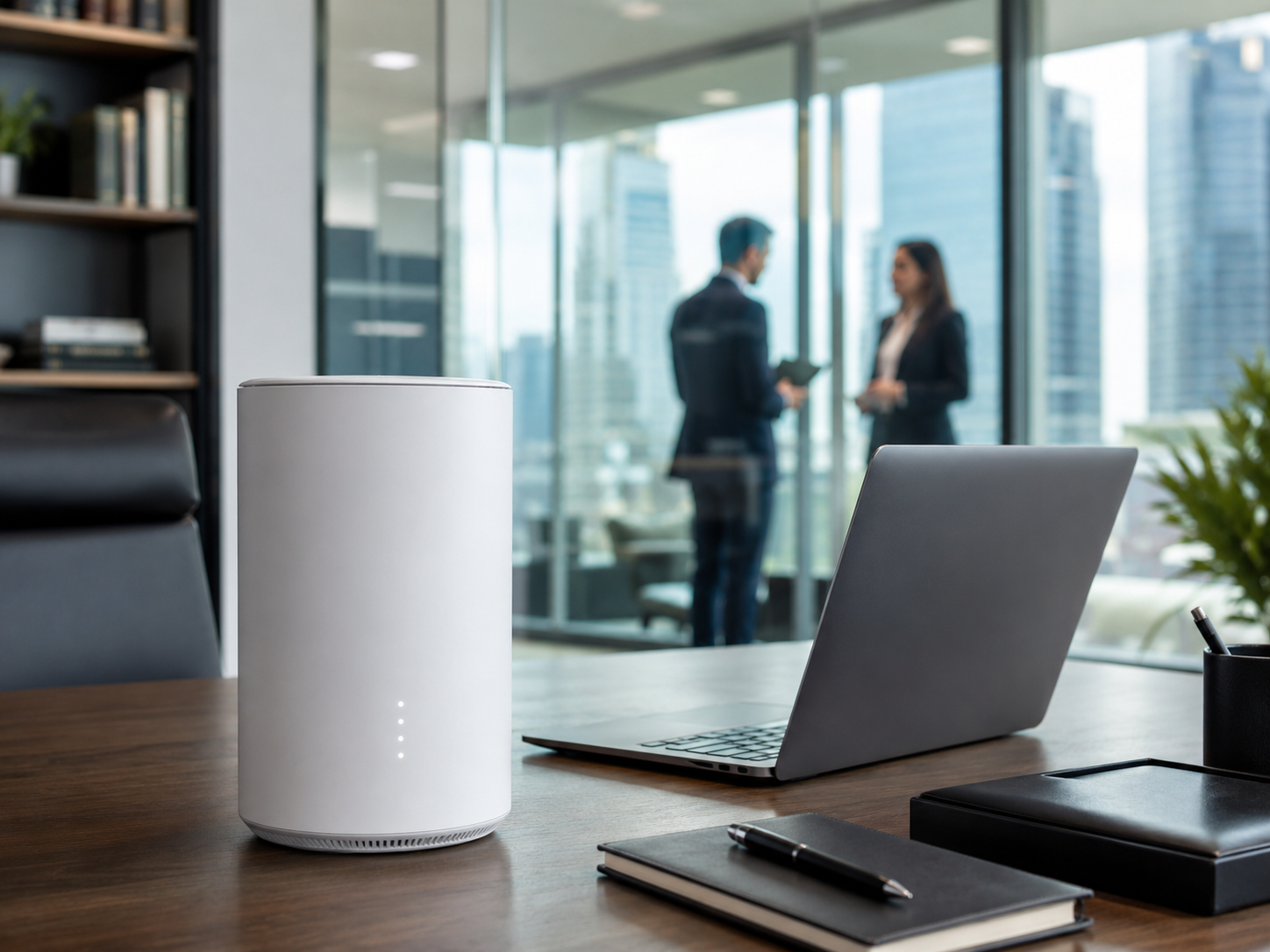 Modern UAE office using business wireless connectivity