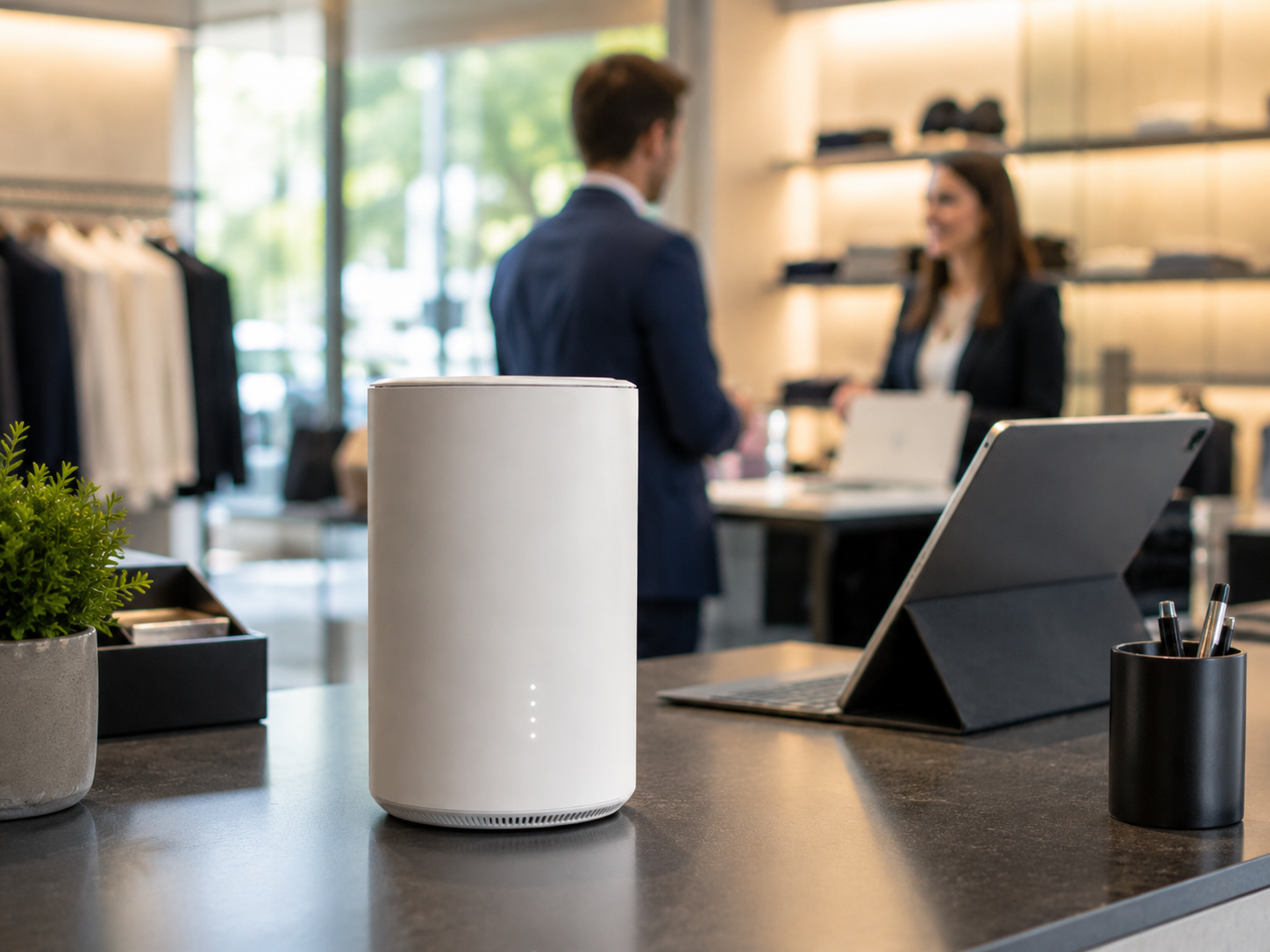 Modern retail location using business wireless internet