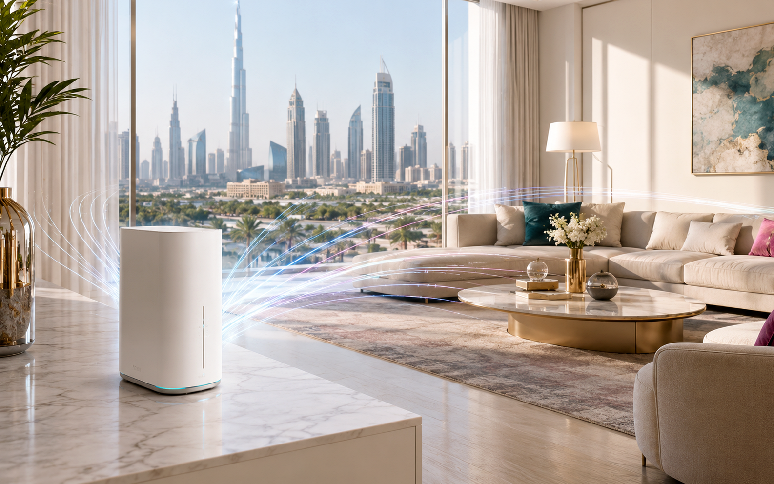 Modern connected home interior in the UAE