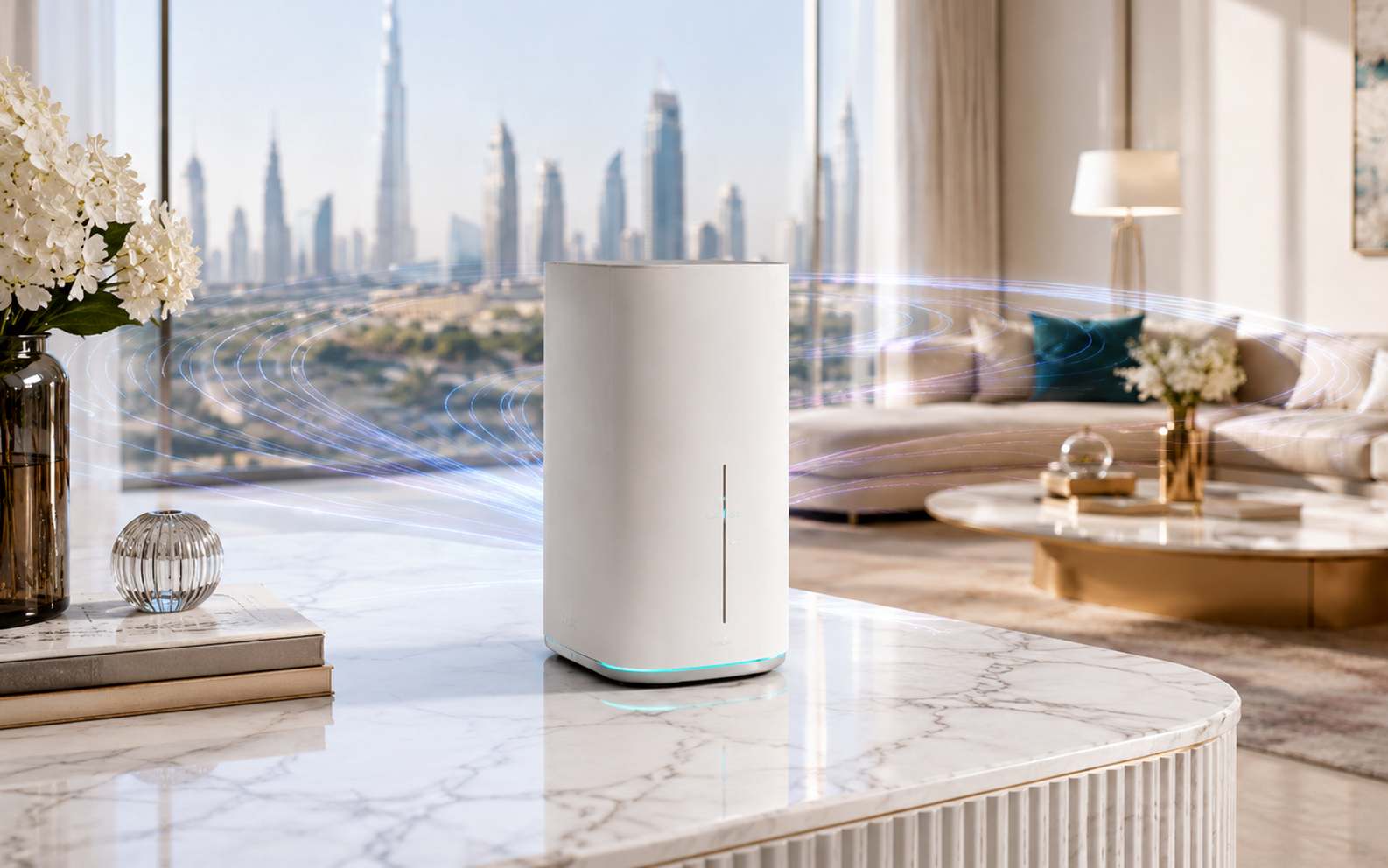 Modern home interior prepared for a fixed Fibre internet connection