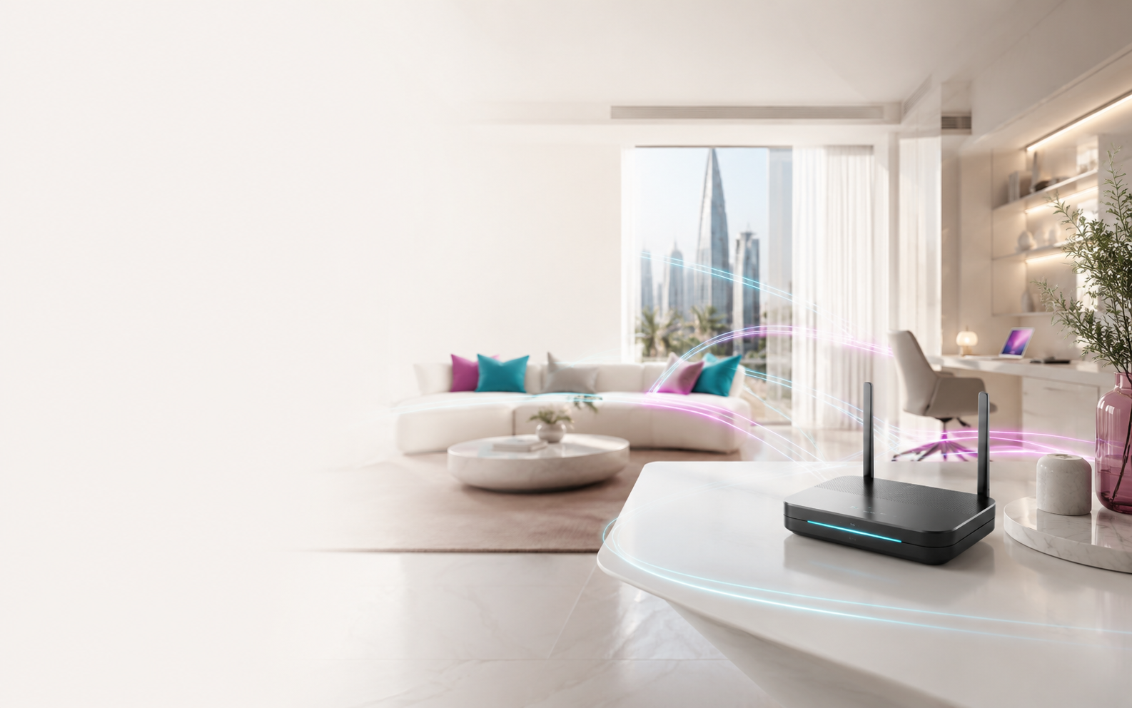 Modern connected UAE home interior