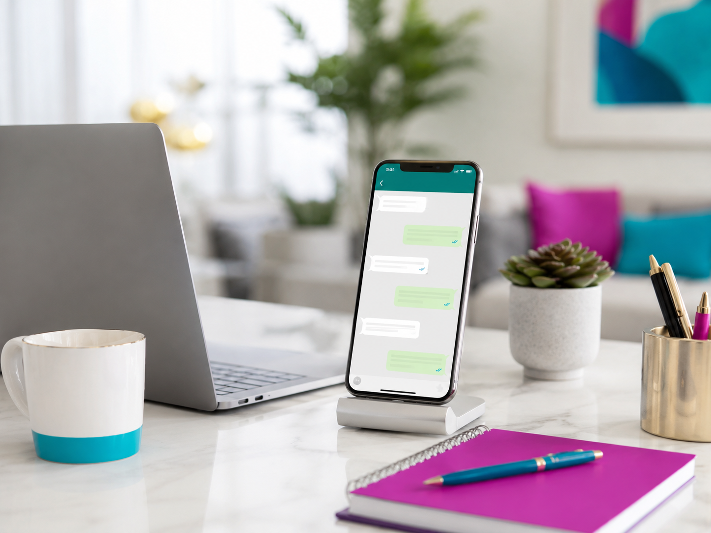 Modern connected workspace combining personal and business technology
